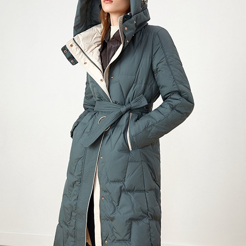 Premium cotton down jacket in pure dark green colour